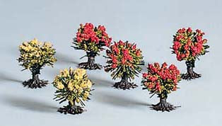 Piko 55744 HO Scale 1/87 Flowering Bushes (6 Pcs)