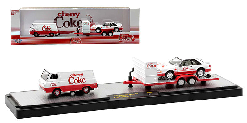 M2Machines 56000-TW09-C 1/64 Scale Cherry Coke - 1965 Ford Econoline Delivery Van