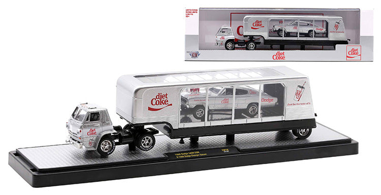 M2Machines 56000-TW18-B 1/64 Scale Diet Coke - 1966 Dodge L600 and 1966