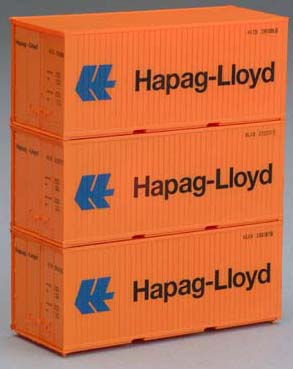 Piko 56202 HO Scale 1/87 Container 20' Hapag Lloyd (3 Pcs)