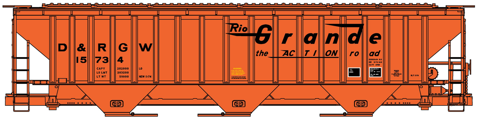 Accurail 6504 Ho Ps 4750 Grain Hop D&Rgw