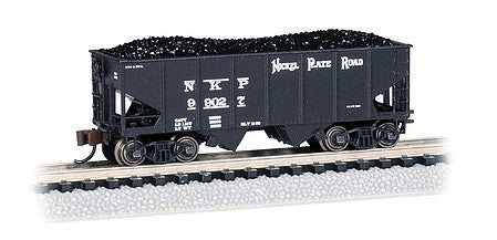 Bachmann 19563 N Scale USRA 55-Ton 2-Bay Open Hopper with Load - Ready to Run -- Nickel Plate Road 99027 (black)