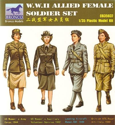 Bronco Models 35037 1/35 WWII Allied Female Soldier Set (4)