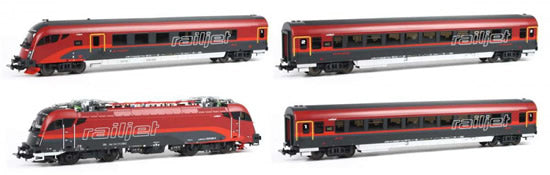 Piko 58131 HO Scale 1/87 Railjet Set Rh 1216 Electric + 3 Cars ÖBB V