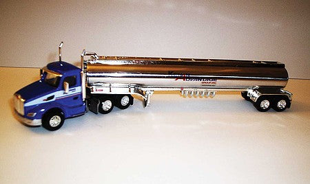 Trucks 'N Stuff tns093 HO Scale Peterbilt 579 Day-Cab Tractor with Gas Tank Trailer - Assembled -- Kenan Advantage (blue, red, white, chrome)