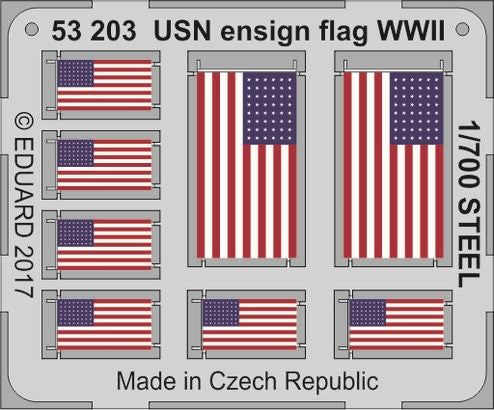 Eduard 53203 1/700 Ship- WWII USN Ensign Flags Steel (Painted)