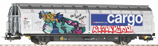 Piko 58966 HO Scale 1/87 Slide Wall Boxcar w/Graffiti SBB VI
