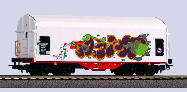 Piko 58982 HO Scale 1/87 Tarp Car w/Graffiti Rail Cargo Austria VI