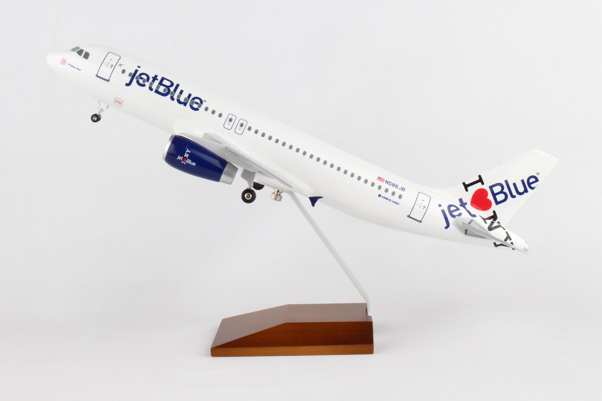Skymarks Supreme SKR8371 Skymarks Jetblue A320 1/100 Ny'S Hometown W/Wood Stand&Gear