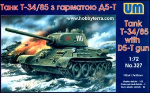 Unimodel 327 1/72 T34/85 WWII Soviet Tank w/D5T Gun