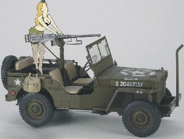 Hasegawa 52283 1/24 US Army 1/4-Ton 4x4 Utility Truck w/Cal. 50 M2 Machine Gun & Resin Girl Figure (Ltd Edition)