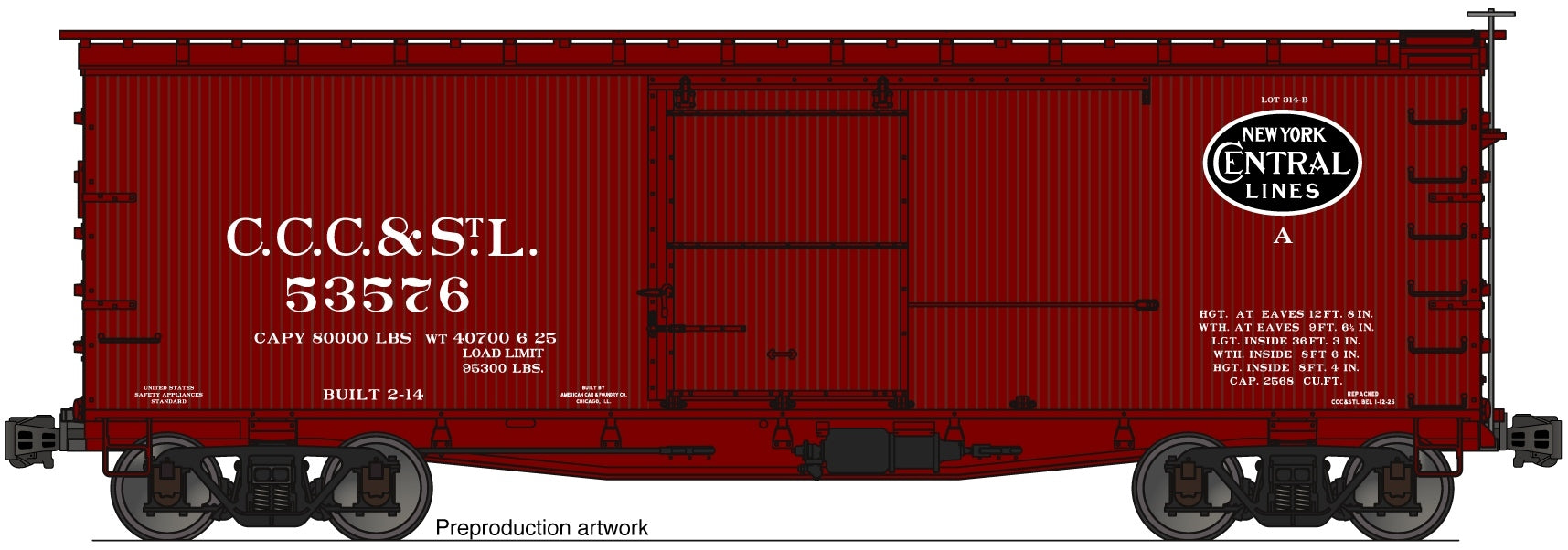 Accurail 1310 Ho 36' Dbl Sht Wood Boxcar Ccc