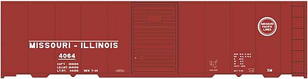Tichy Trains 10262 HO Scale Railroad Decal Set -- Missouri-Illinois MP 40' Steel Boxcar (Boxcar Red Car)