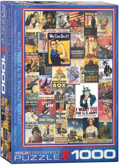 Eurographics 60937 WWI & WWII Vintage Posters Collage Puzzle (1000pc)
