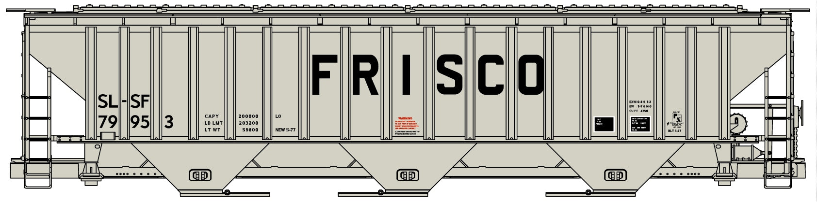 Accurail 6533 Ho Ps 3-Bay Cvd Hopper Sl-Sf