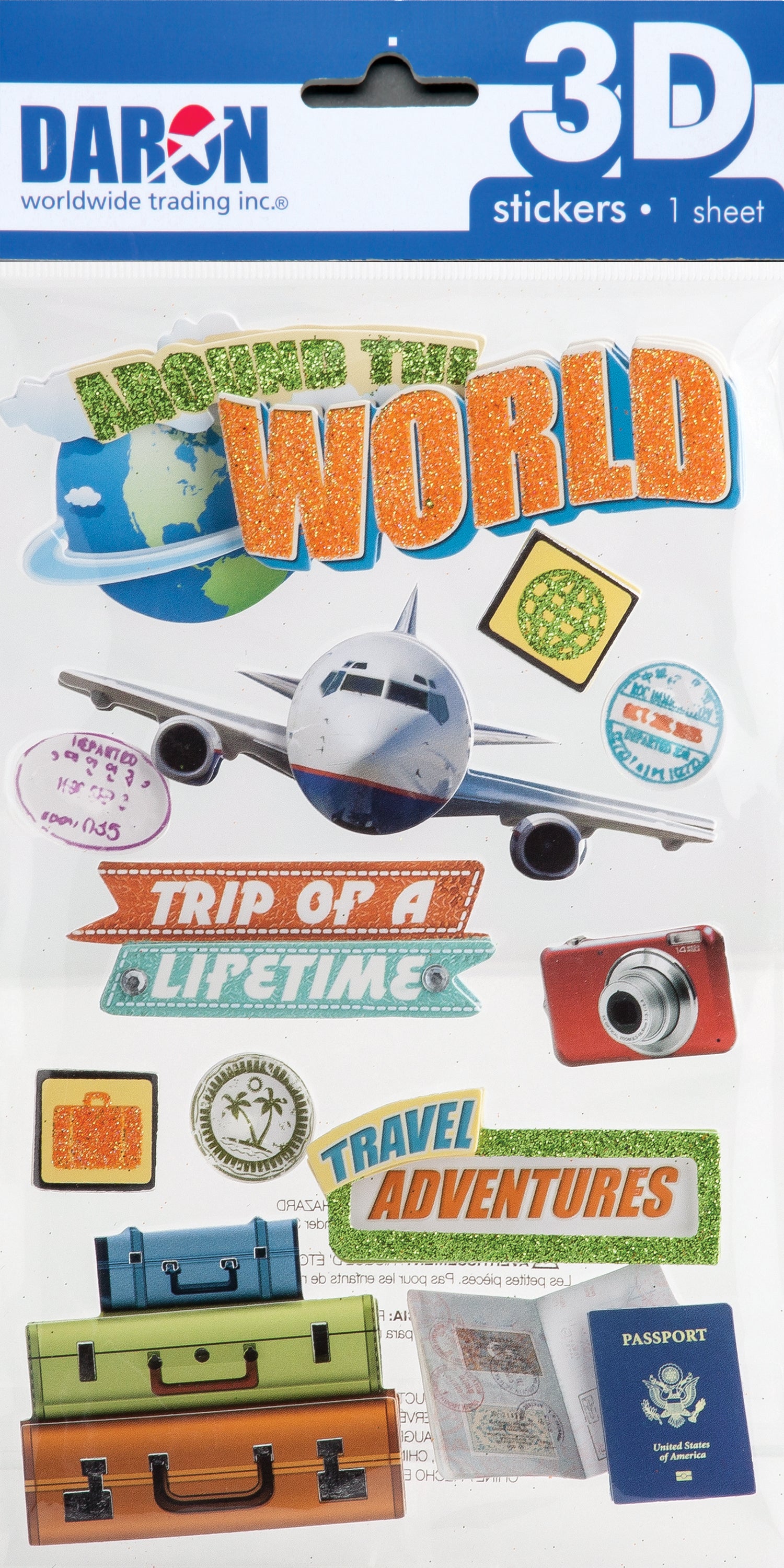 Daron 3D Sticker Sets PP3050 3D Sticker Set-Around The World