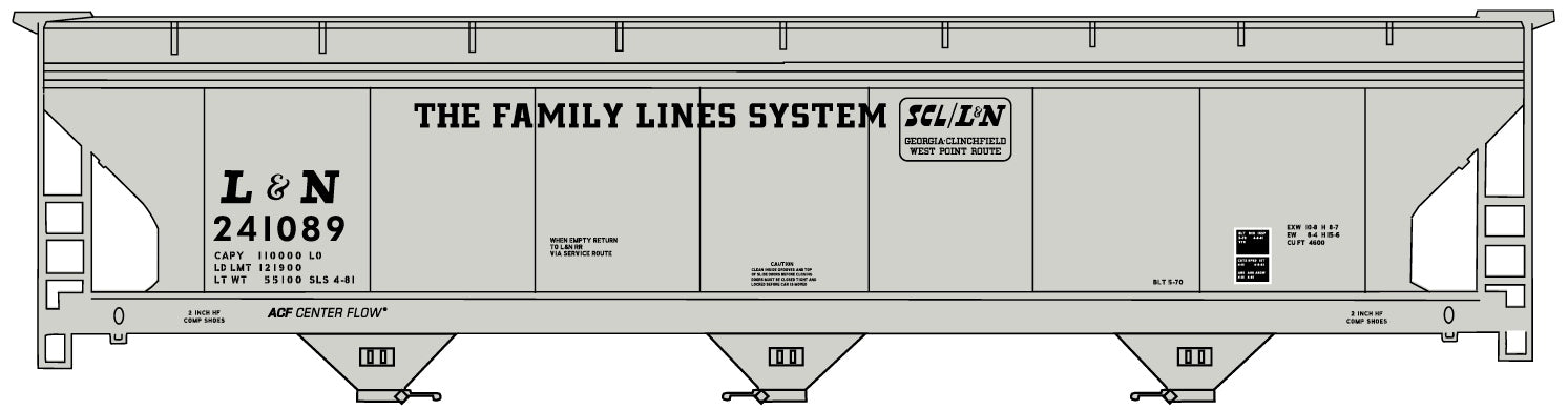 Accurail 2107 3-Bay Acf Hopper L&N Scl Fl