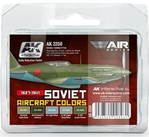 AK Interactive 2250 Air Series: Soviet Aircraft 1937-1941 Acrylic Paint Set (5 Colors) 17ml Bottles