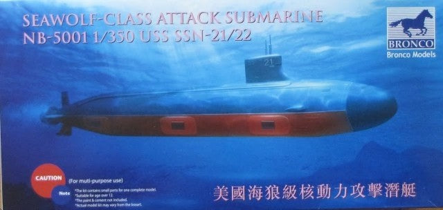 Bronco Models 5001 1/350 USS SSN21/22 Seawolf Class Attack Submarine