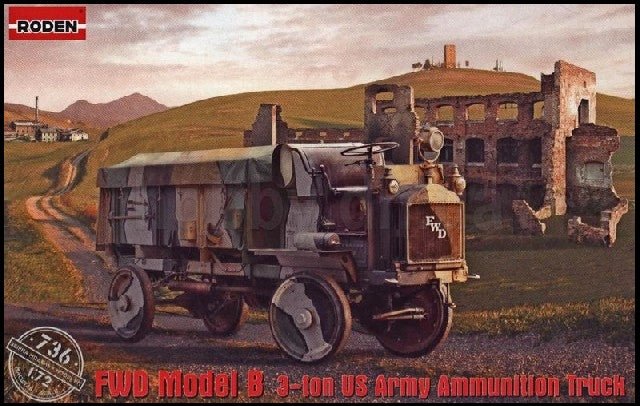 Roden 736 1/72 FWD Model B 3-Ton US Amy Ammunition Truck w/Canvas-Type Cover (D)
