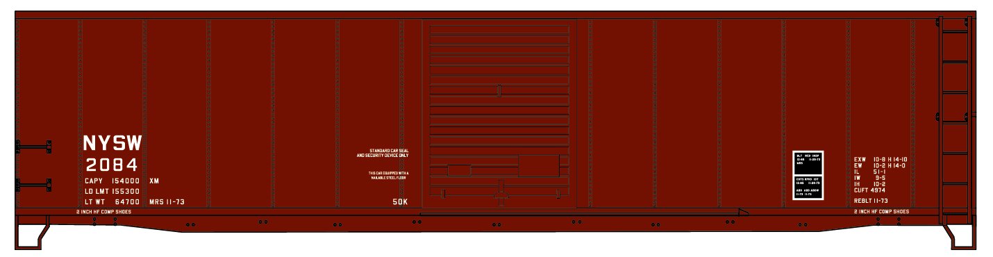 Accurail 5036 Ho 50' Sd Steel Boxcar Nys&W