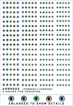 Archer Fine Transfers 99002 Waterslide Decals: Human Eyeball for 170mm, 1/12 to 1/8 scale