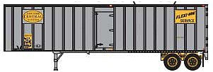 Trainworx 4043217 N Scale Flexi-Van 40' Exterior-Post Semi Trailer with Curb Door - Assembled -- New York Central 17 (silver, yellow)