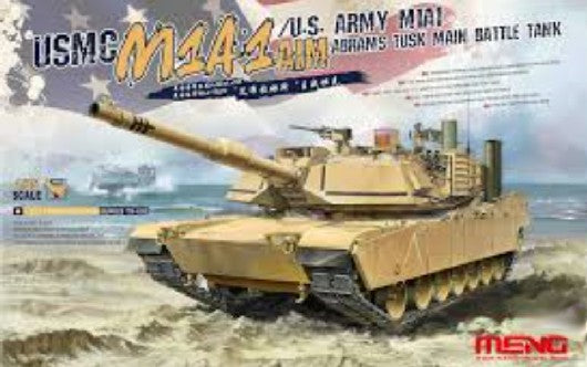 Meng Models TS32 1/35 USMC M1A1 AIM/US Army M1A1 Abrams Tusk Main Battle Tank