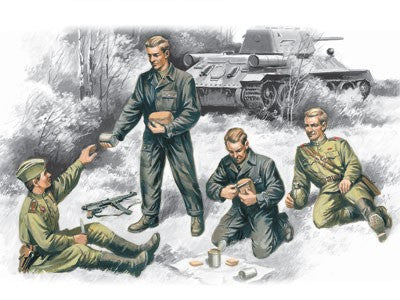 ICM Models 35351 1/35 Soviet Tank Crew 1943-45 (4) (D)