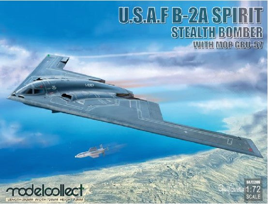 Modelcollect 72206 1/72 USAF B2A Spirit Stealth Bomber w/MOP GBU57 Bomb