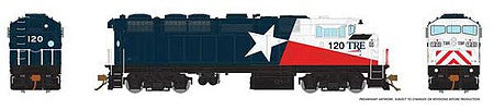 Rapido Trains 19525 HO Scale GMD F59PH - LokSound and DCC -- Trinity Rail Express TRE 120 (solid blue, red, white)