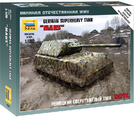 Zvezda 6213 1/100 German Maus Heavy Tank (Snap)