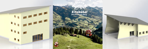 Brawa 6343 HO Scale Hahnenkamm Cable Railway Structure Set - Kit -- Mountain & Valley Station Buildings