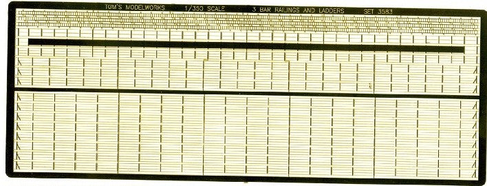 Toms Model Works 3583 1/350 3-Bar Rail Set w/Vertical Ladders (D)