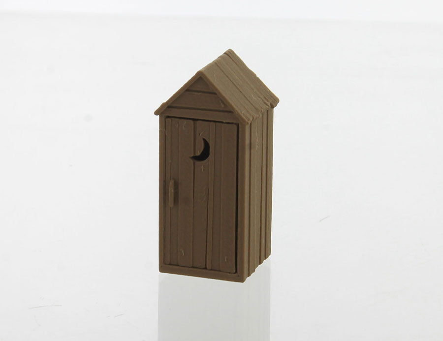 3D To Scale 64-142-WD 1/64 Scale Outhouse - Rustic wood tone