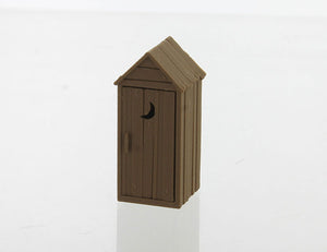 3D To Scale 64-142-WD 1/64 Scale Outhouse - Rustic wood tone