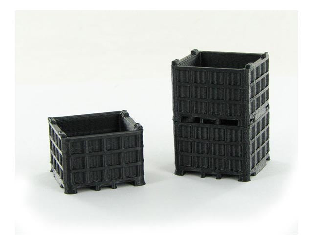 3D To Scale 64-252-BK 1/64 Scale Plastic Bin Pallet - Black 3 Pack