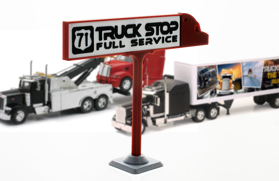 3D To Scale 64-600-R 1/64 Scale 71 Truck Stop Sign
