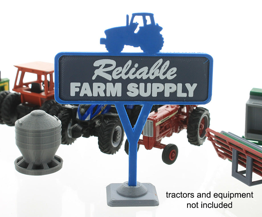 3D To Scale 64-622-BL 1/64 Scale Reliable Farm Supply Sign