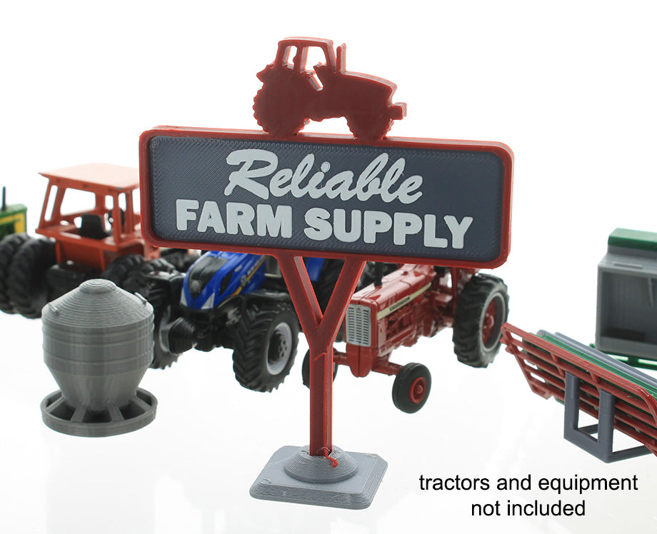 3D To Scale 64-622-R 1/64 Scale Reliable Farm Supply Sign