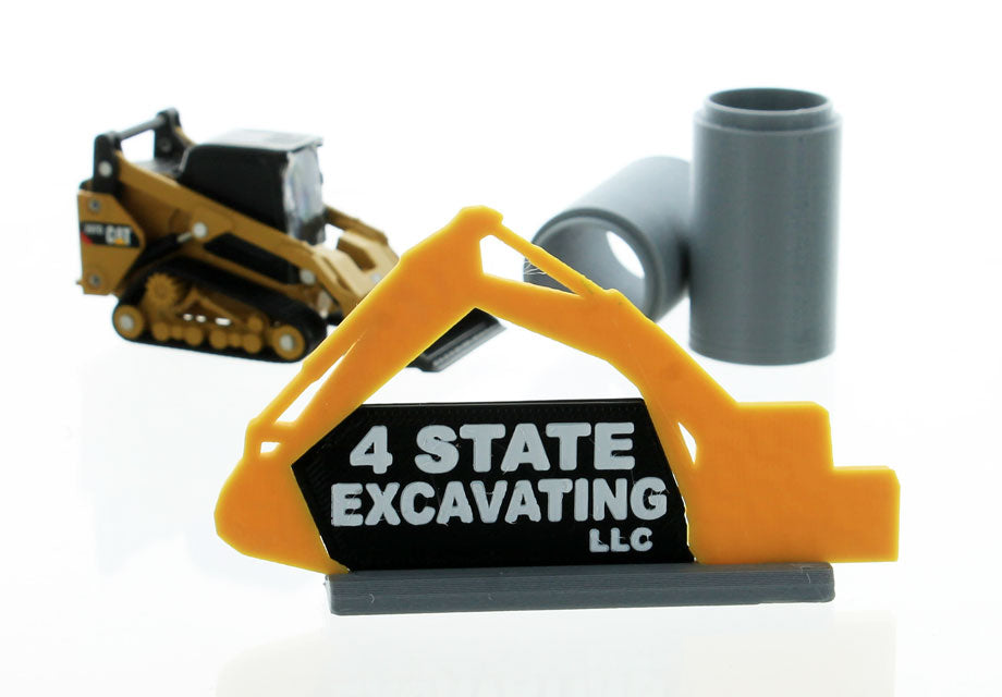 3D To Scale 64-630-Y 1/64 Scale 4 State Excavating Sign
