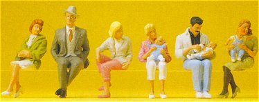 Preiser 65327 O Scale People Seated pkg(6)