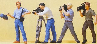 Preiser 65340 O Scale Workers -- Camera Crew w/Cameras