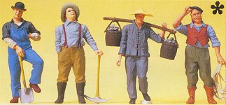 Preiser 65343 O Scale Working People pkg(4) -- US Railway Workers Steam Era