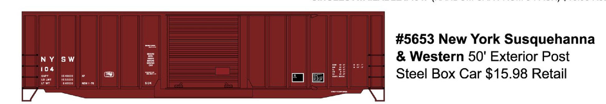 Accurail 5653 Ho 50'Ep Steel Boxcar Nys&W