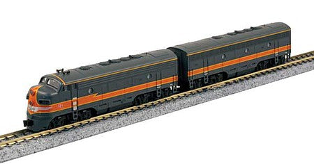 Kato 1060429dcc N Scale EMD F7 A-B Set - DCC -- Milwaukee Road 88A, 88B (gray, orange)