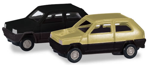 Herpa 65963 N Scale Fiat Panda 2-Pack - Assembled -- Various Colors