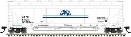 Atlas 20006279 HO Scale Pressureaide Centerflow Hopper - Ready to Run - Master(R) -- OMYA 51761 (white, blue)