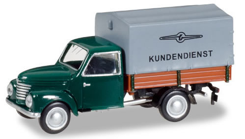 Herpa 66624 N Scale Framo 901/2 Pickup Truck - Assembled -- Framo Service (blue, gray, German Lettering)