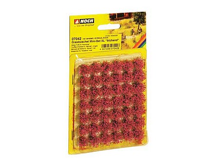 Noch 7042 All Scale Grass Tufts XL -- Blooming Red Flowers 3/8" 9mm Fiber Tufts pkg(42)